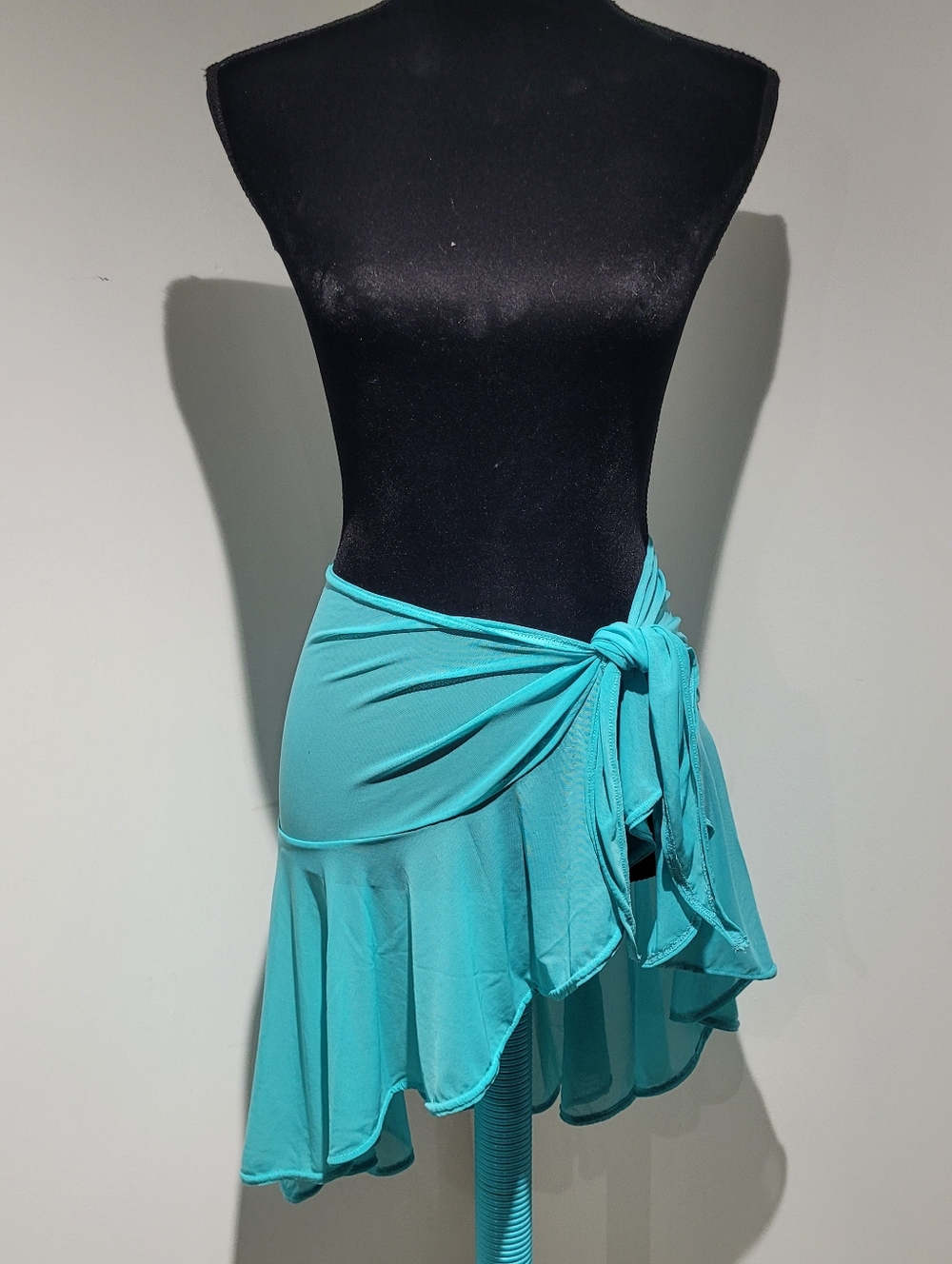 La Vie en Rose Women's Turquoise Tie-Side Ruffle Beach Coverup Sarong OS Summer